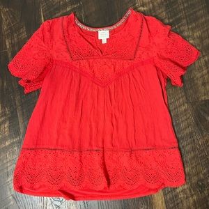 Knox Rose Red Top - Size Large